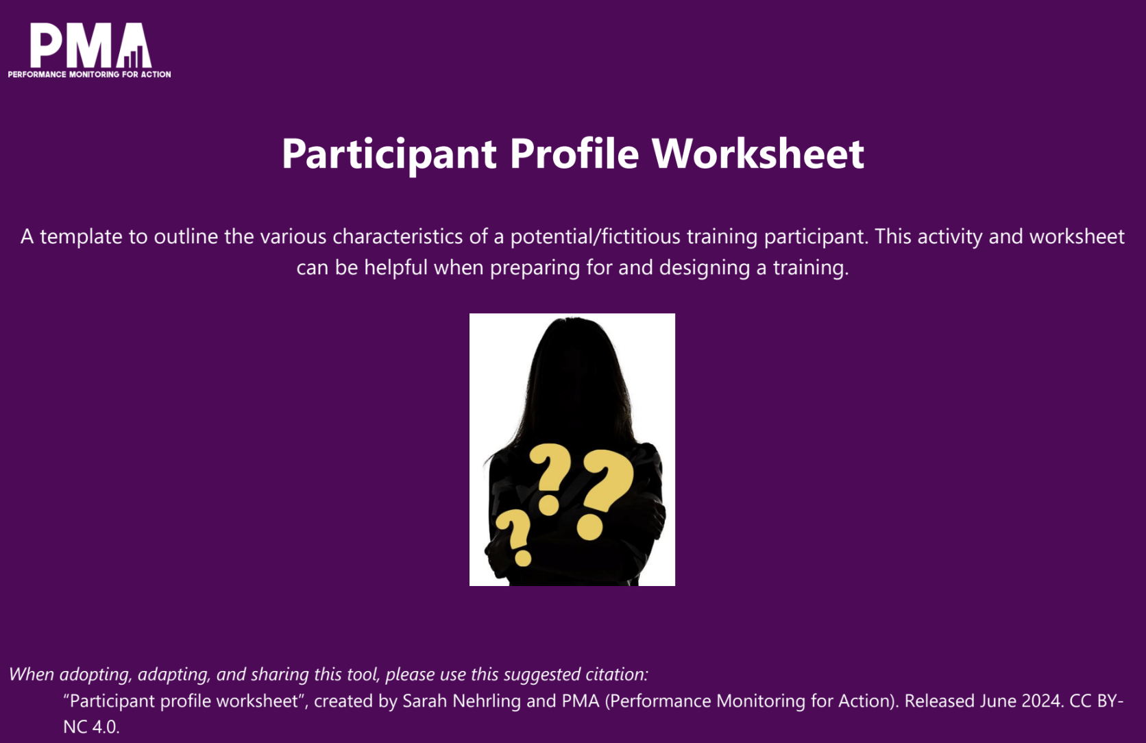 Participant Profile Worksheet